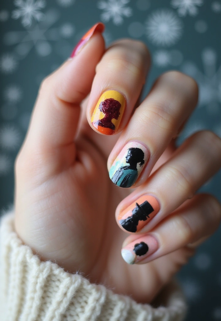 14 Book-Themed Winter Nail Designs Every Book Lover Will Adore! - 9. Bookish Characters