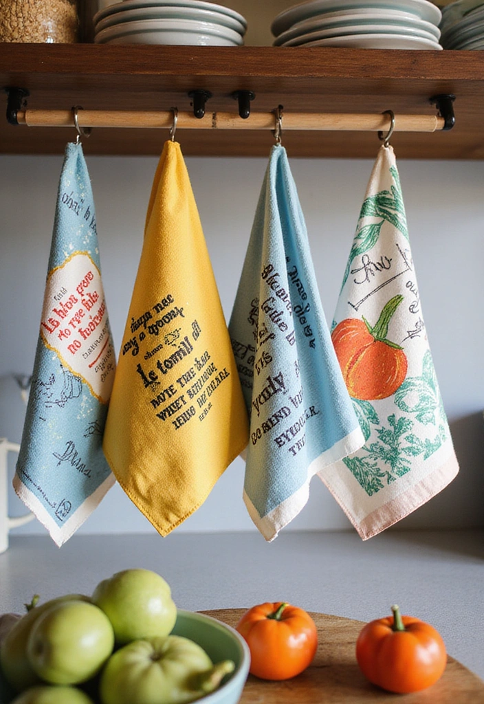 22 Easy Spring DIY Decor Projects for Book Lovers (Get Ready to Craft #18!) - 21. Bookish Tea Towel Art