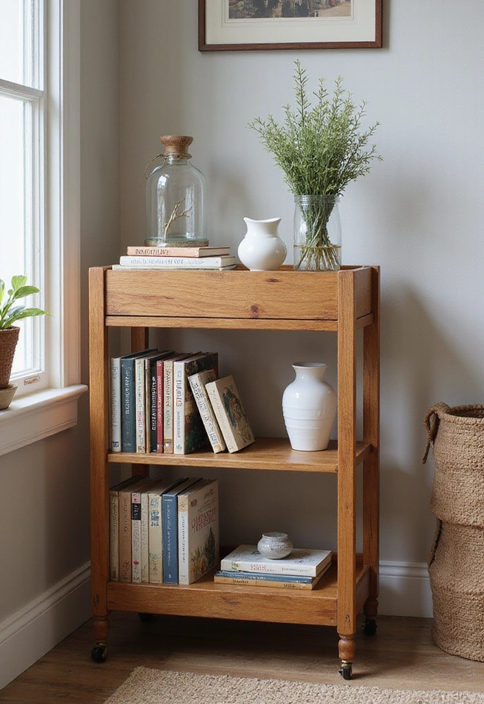 20 DIY Home Library Ideas Every Book Lover Needs to Try (Get Ready for #13!) - 17. Book Cart