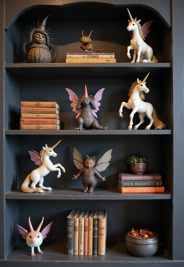 18 Chic Halloween Bedroom Decor Ideas for Book Lovers  - 14. Mythical Creature Accents