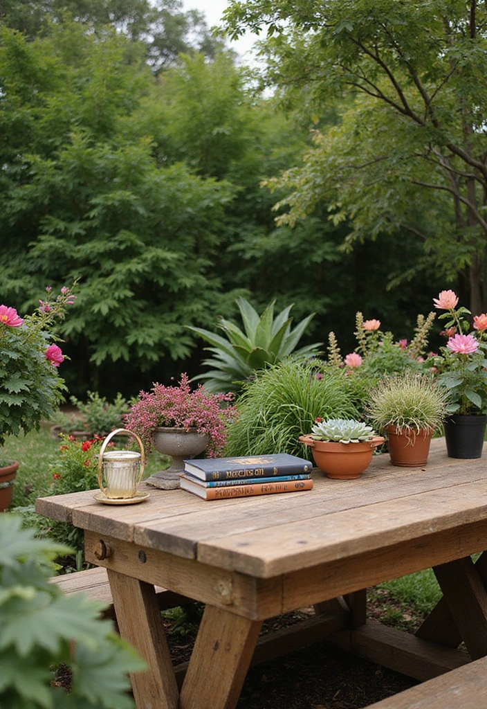 12 Boho Garden Decor Ideas Every Book Lover Will Adore - 10. Botanical Garden Table
