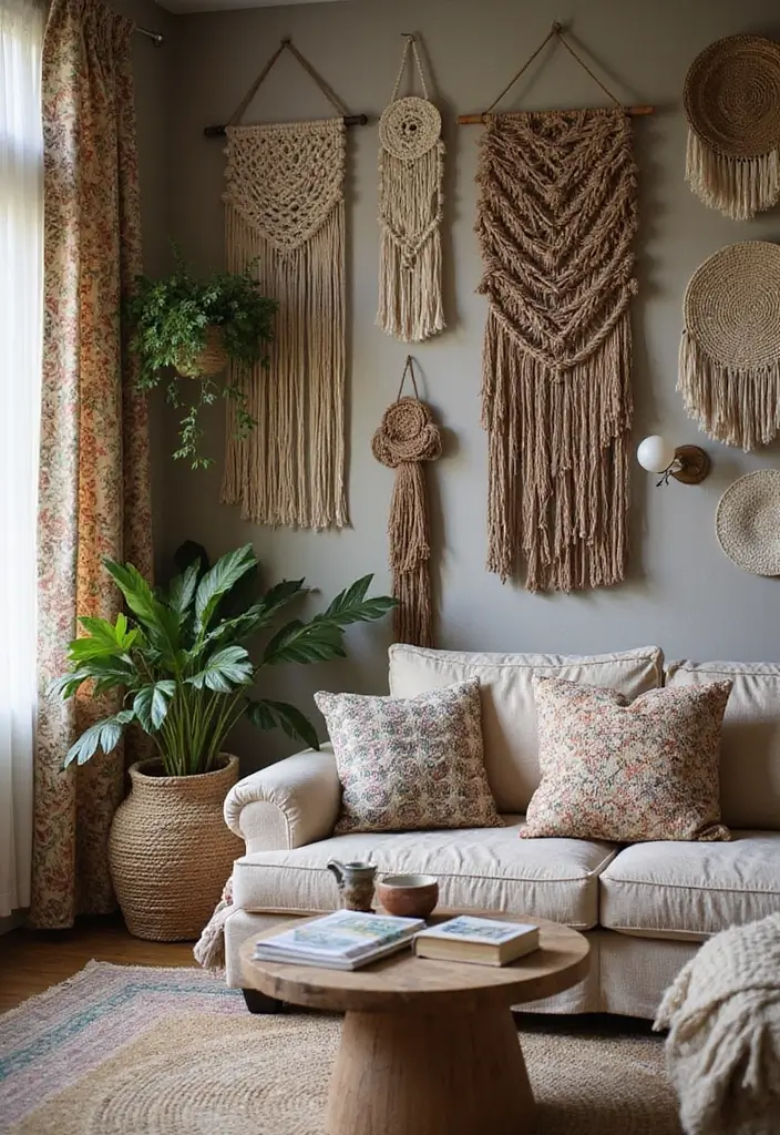 15 Boho Living Room Decor Ideas Every Book Lover Needs to Try - 13. Incorporating Textured Fabrics and Patterns