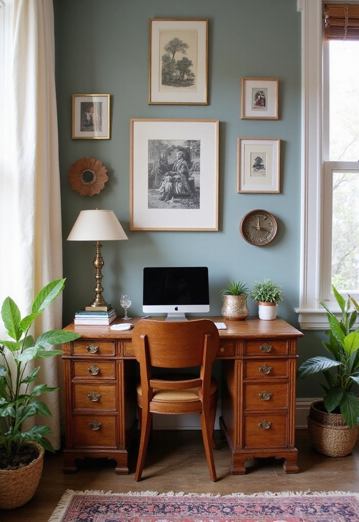 15 Maximalist Home Office Ideas for Book Lovers That'll Inspire Your Next Reading Nook! - 8. Mixing Vintage and Modern