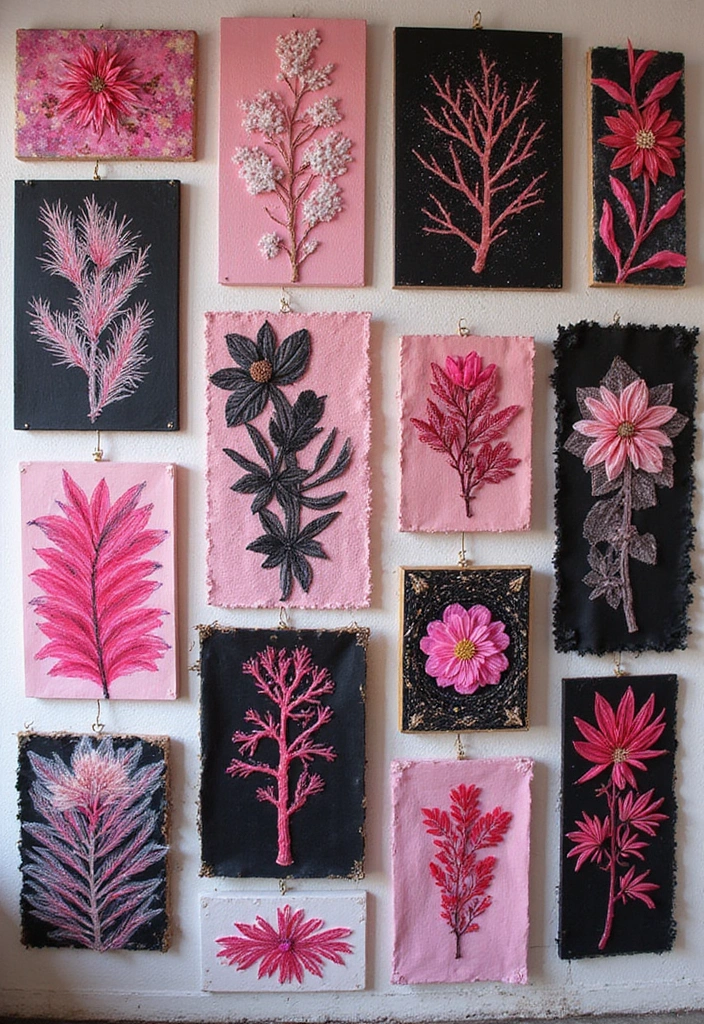 17 DIY Black and Pink Room Decor Ideas for Book Lovers  - 3. Black and Pink Wall Art