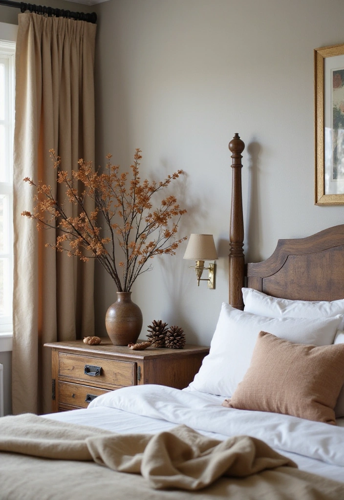 18 Must-Try Fall Bedroom Decor Ideas for Book Lovers (Don't Miss #15!) - 2. Nature-Inspired Accents