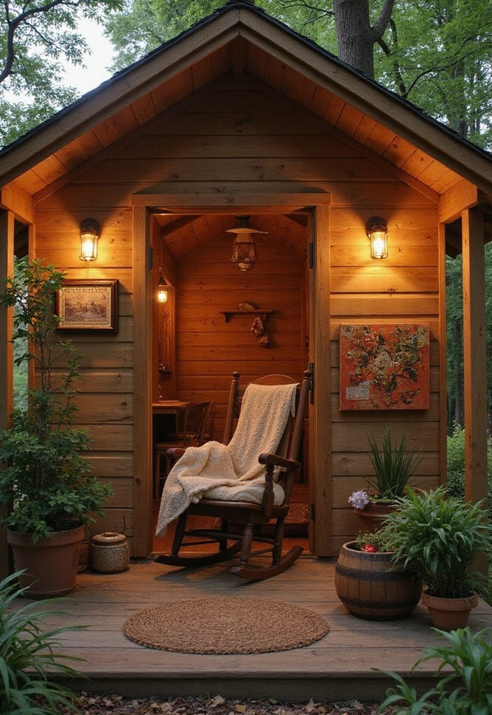 14 Enchanting Small Garden Shed Ideas for Bookworms (Get Inspired! - 12. The Cozy Cabin Shed