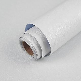 White Textured Wallpaper Peel and Stick - Removable Silk Embossed Vinyl ...