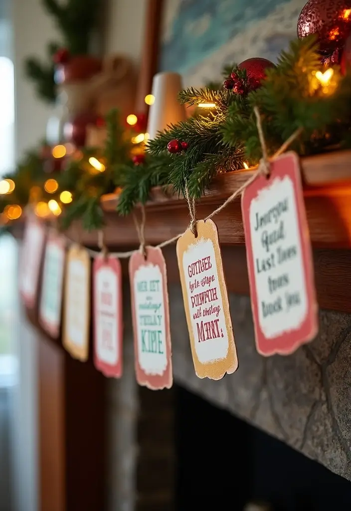 17 Whimsical Bookish Mantel Decor Ideas for Christmas  - 4. Literary Quote Garland