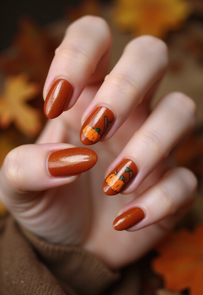 15 November Nail Designs That Will Make Every Book Lover's Heart Skip a Beat! - 8. Pumpkin Spice
