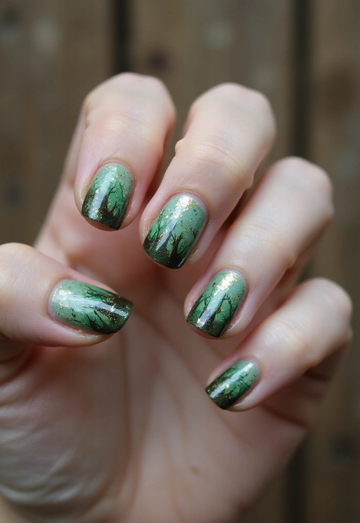 21 January Nail Art Ideas for Book Lovers That Are a Must-See! - 8. Enchanted Forest