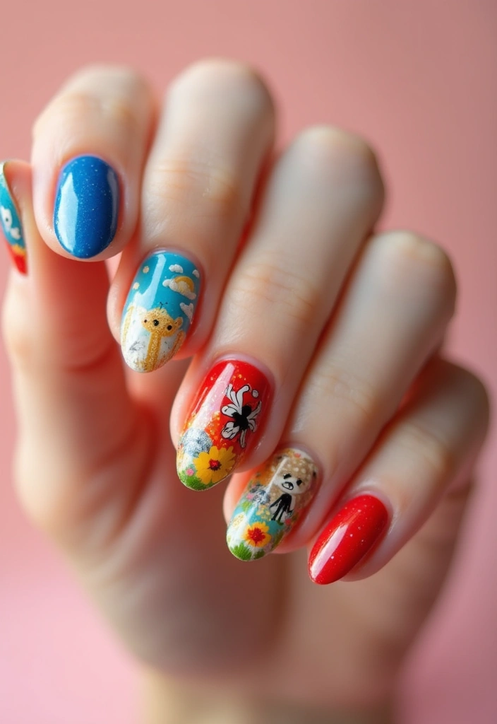 21 January Nail Art Ideas for Book Lovers That Are a Must-See! - 16. Storybook Characters