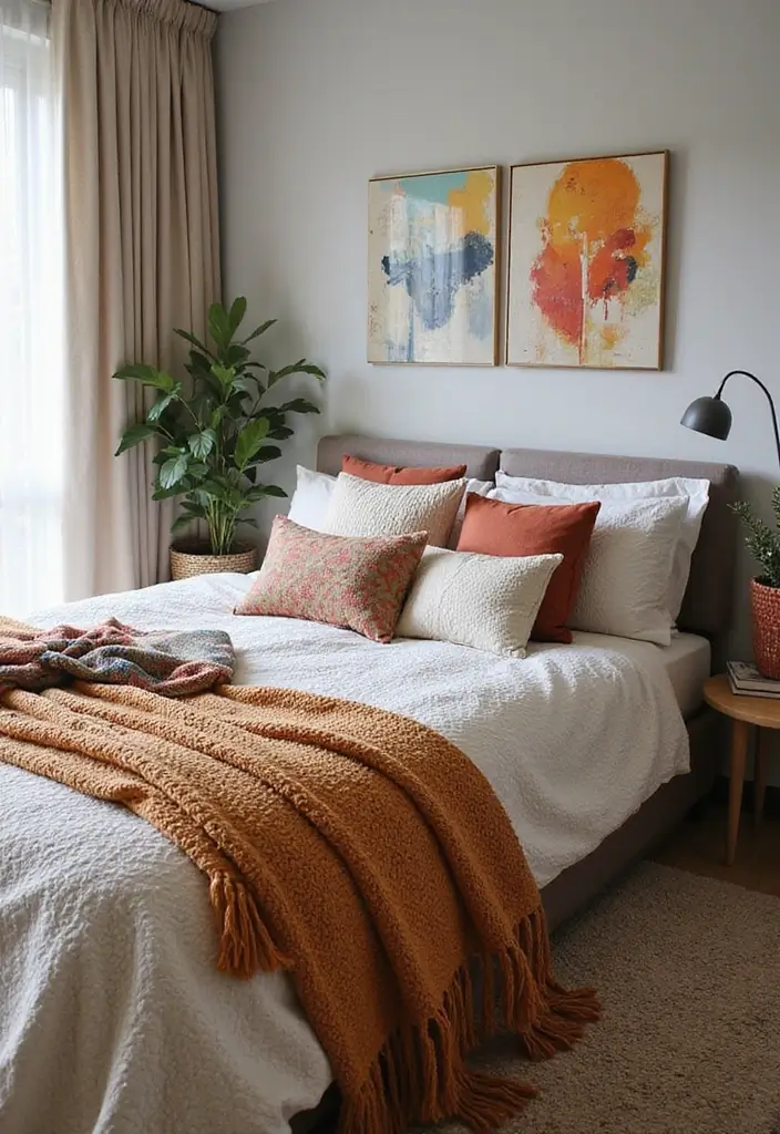22 Modern Bedroom Decor Ideas for Book Lovers  - 7. Layered Textiles