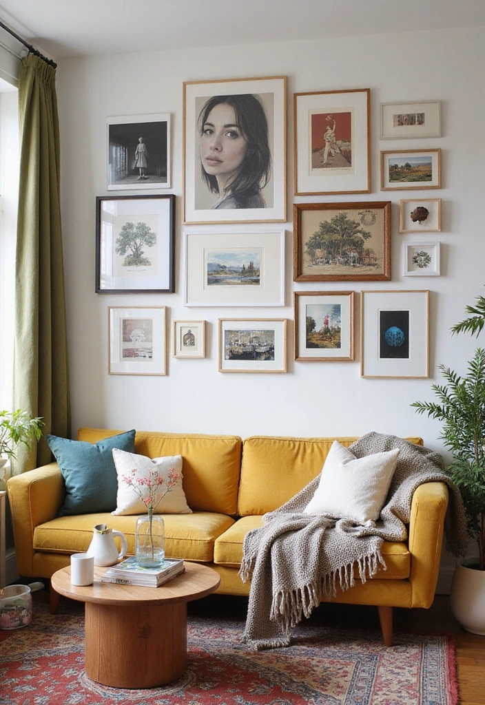 15 Maximalist Living Room Ideas That Every Book Lover Will Adore (You Won't Believe #7!) - 4. Eclectic Artwork for Visual Stimulation