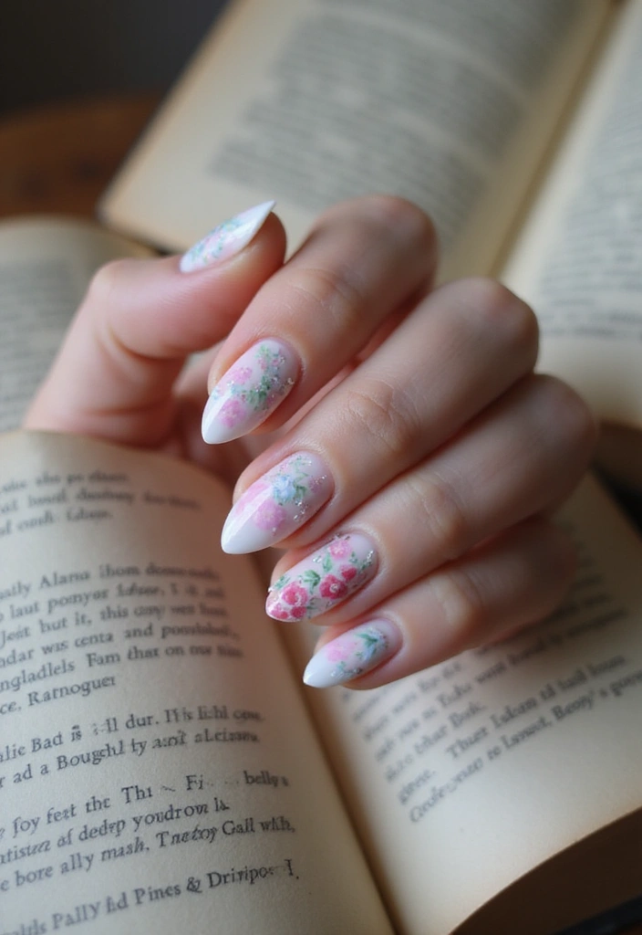 9 Romantic Bookish Valentine’s Day Nail Designs You’ll Want to Wear All Month - 1. Heartfelt Book Quotes