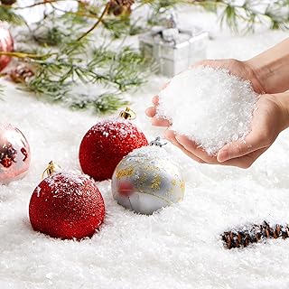 JOYIN 12oz Fake Snow Decoration Xmas Artificial Snow, 320g Plastic Fake ...