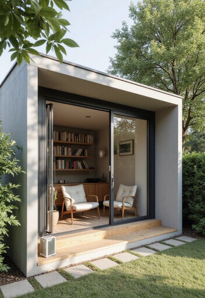 14 Enchanting Small Garden Shed Ideas for Bookworms (Get Inspired! - 2. The Modern Minimalist Shed