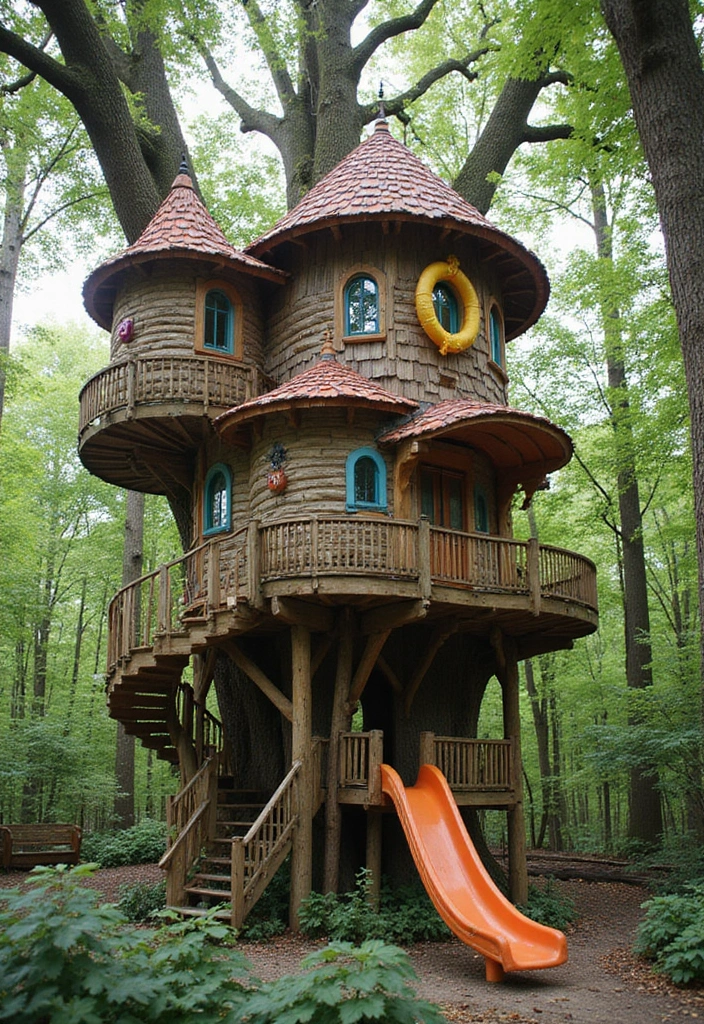 16 Unique Treehouse Designs Perfect for Book Lovers - 7. The Whimsical Playhouse Tree Fort
