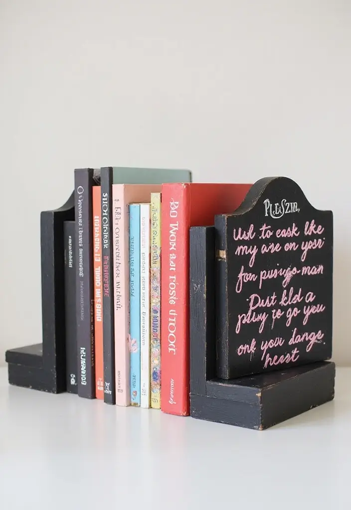17 DIY Black and Pink Room Decor Ideas for Book Lovers  - 1. DIY Black and Pink Bookends