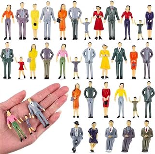 30 Pcs Mini People Figurines 1: 30 Scale Tiny People Model Miniature Sit...