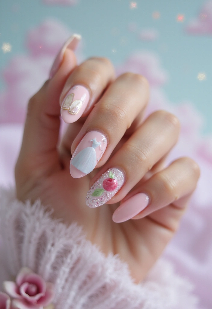 9 Romantic Bookish Valentine’s Day Nail Designs You’ll Want to Wear All Month - 8. Fairy Tale Characters