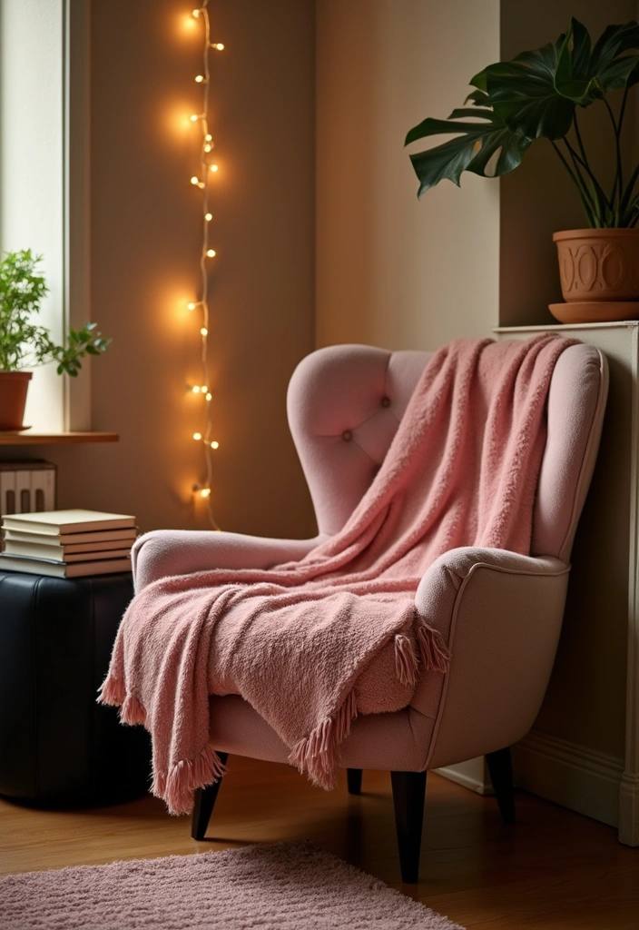 17 DIY Black and Pink Room Decor Ideas for Book Lovers  - 2. Cozy Reading Corner
