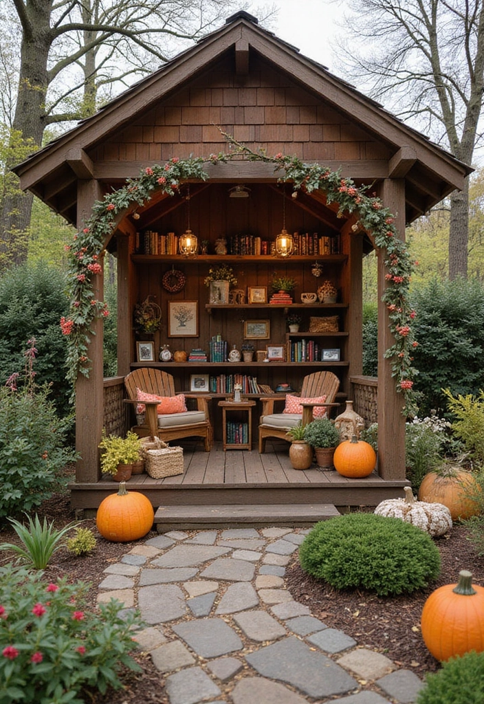 14 Enchanting Small Garden Shed Ideas for Bookworms (Get Inspired! - 14. The Seasonal Shed