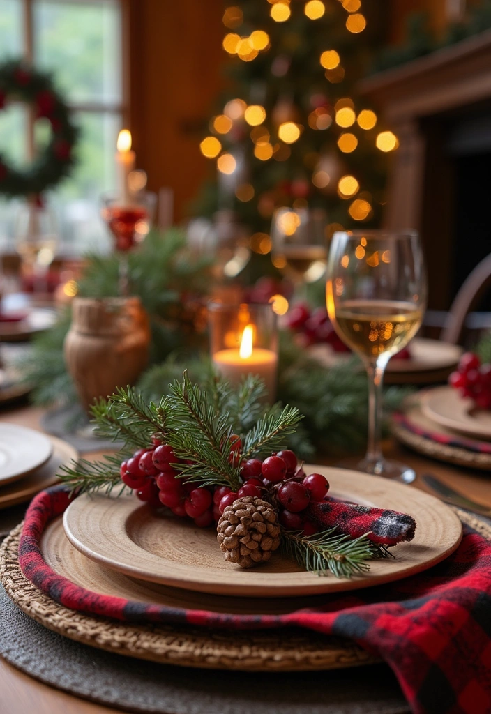 9 Stunning Christmas Tablescape Ideas for Book Lovers - 5. Cozy Cabin Vibes