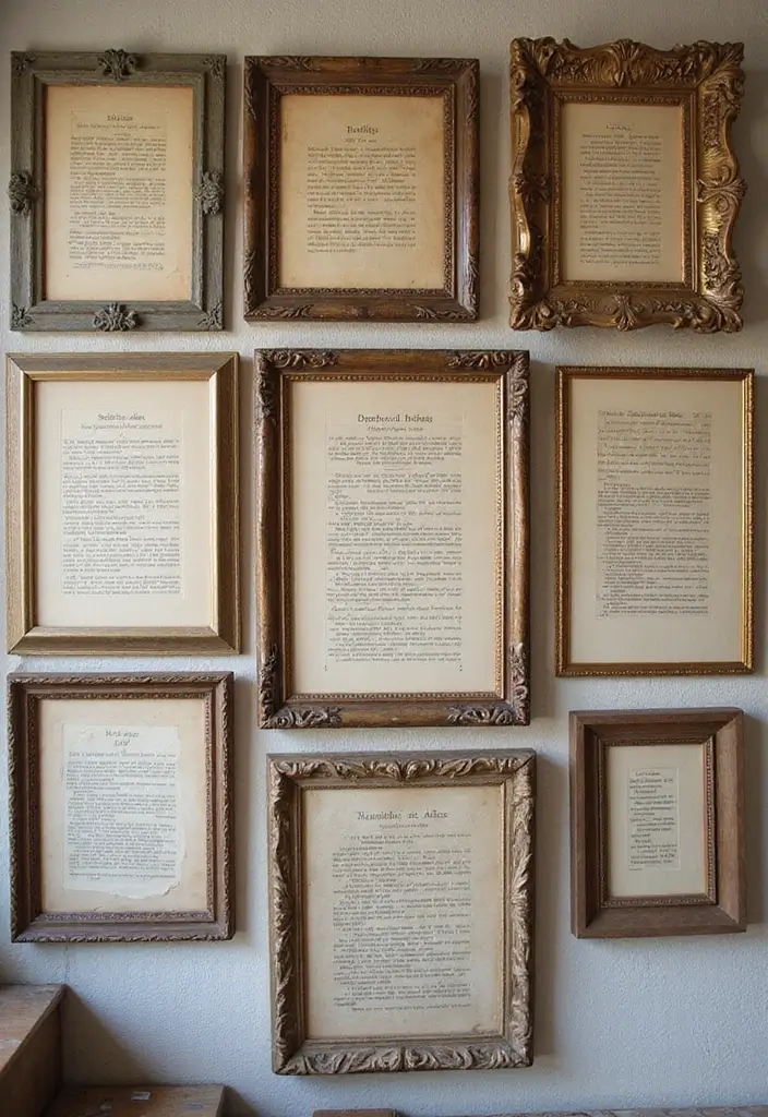 23 Aesthetic Grandmacore Home Decor Ideas for Book Lovers - 10. Framed Book Pages