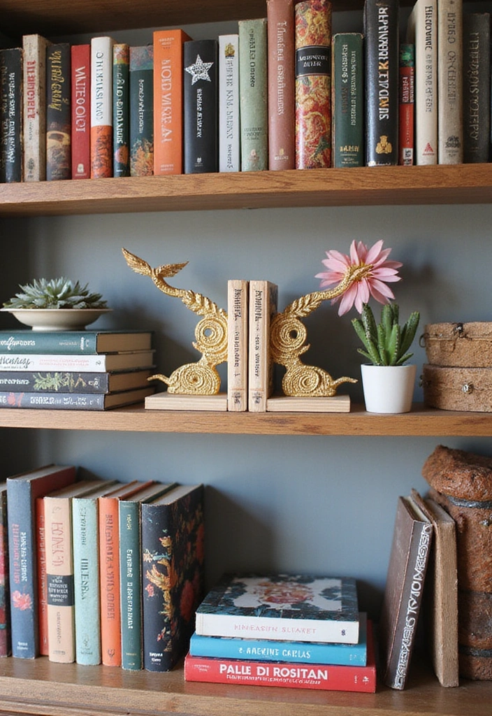 15 Boho Home Office Decor Ideas Every Book Lover Will Adore  - 8. Quirky Bookends
