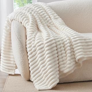 BEDELITE Fleece Throw Blanket for Couch - 300GSM Soft & Warm Fluffy Crea...