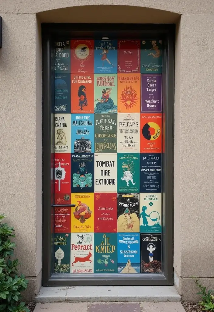 10 Door Mural Ideas for Book Lovers That Will Transform Your Home Into a Literary Wonderland! - 7. Iconic Book Covers as Murals