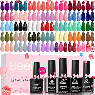 beetles Gel Polish Set Fall Gel Nail Polish Kit 36 Pcs 32 Colors with Ba...