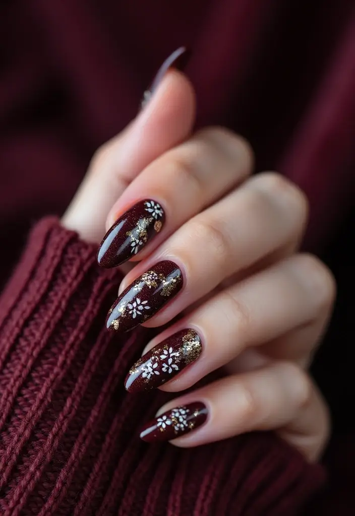 14 Gothic Nail Ideas That Will Make Every Book Lover's Heart Skip a Beat - 4. Dark Floral