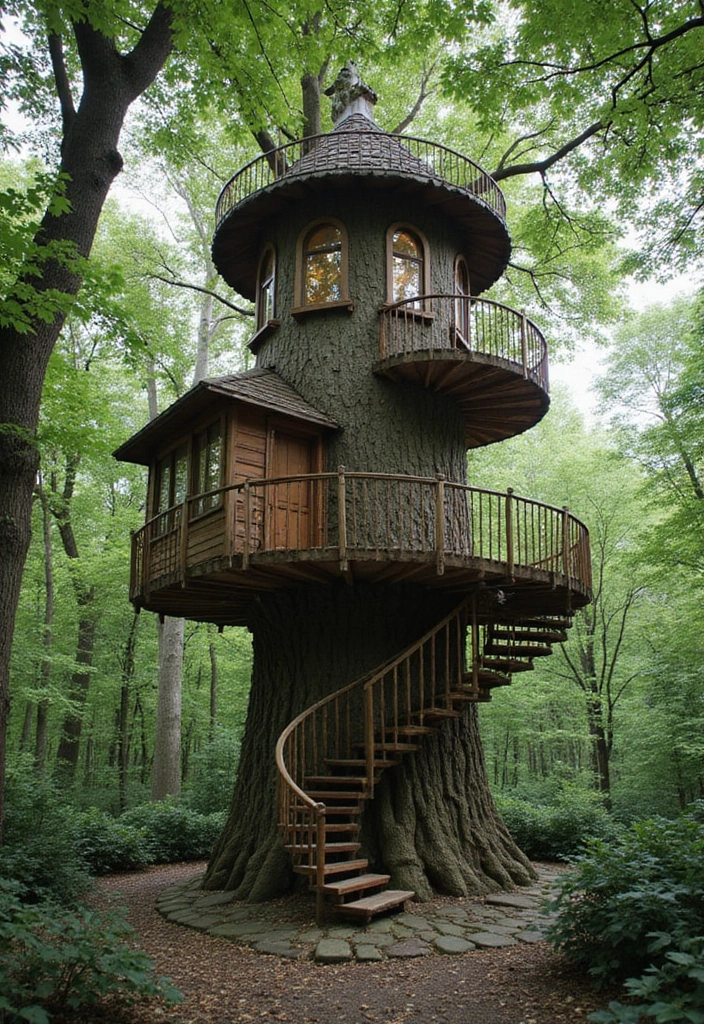 16 Unique Treehouse Designs Perfect for Book Lovers - 10. The Mystical Lighthouse Tree House