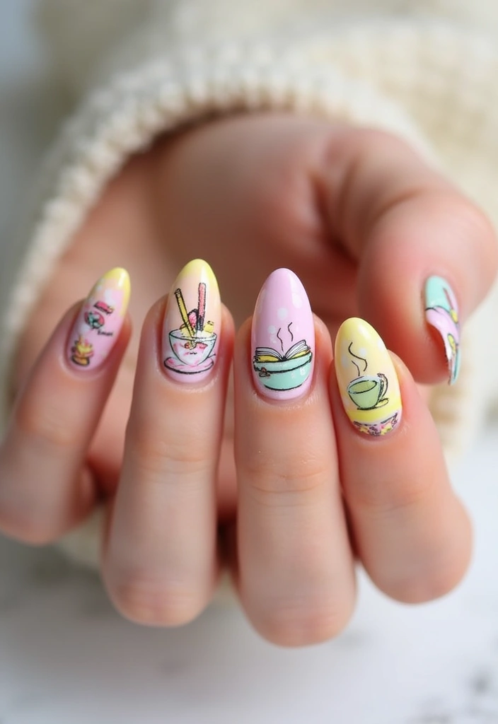 15 November Nail Designs That Will Make Every Book Lover's Heart Skip a Beat! - 14. Book Club Vibes