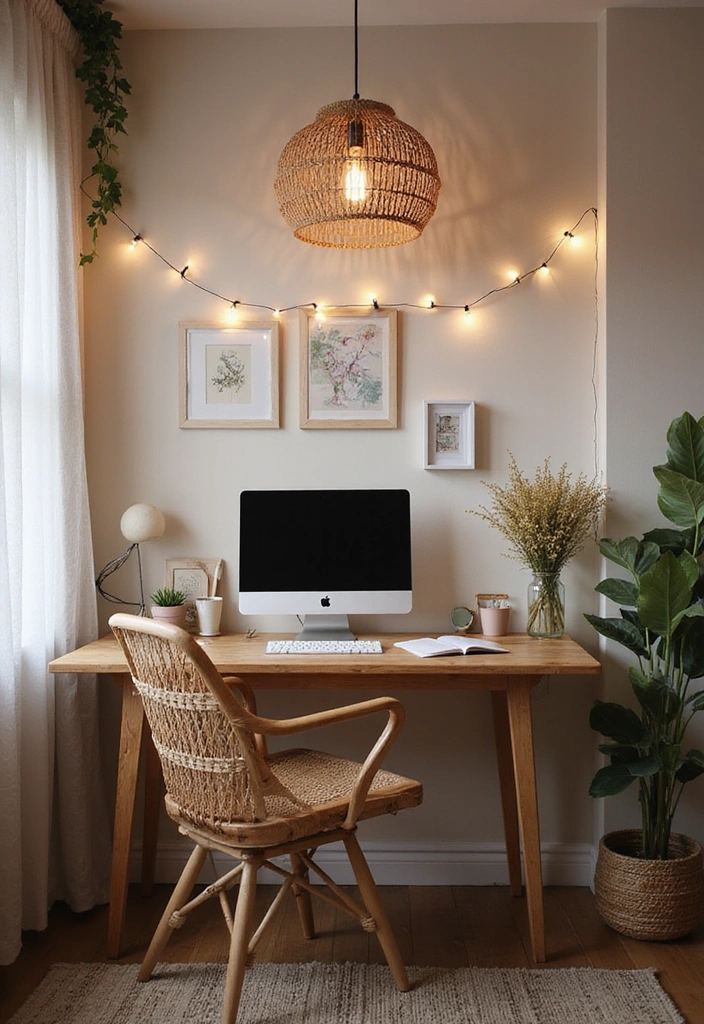 15 Boho Home Office Decor Ideas Every Book Lover Will Adore  - 5. Bohemian Lighting