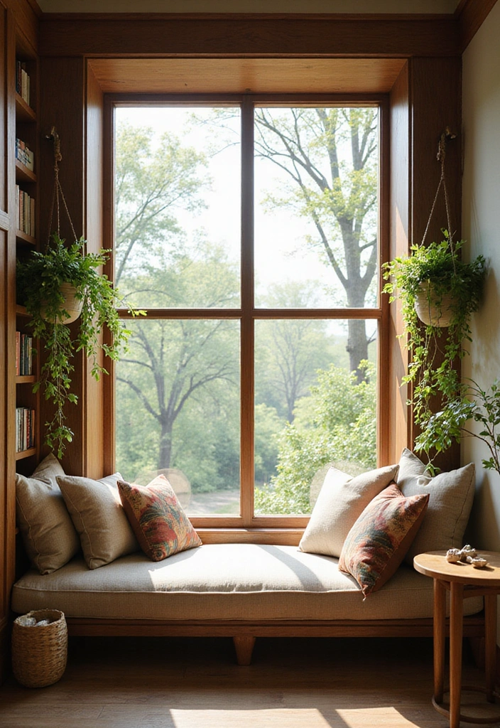 18 Cozy Japandi Book Nook Ideas for Book Lovers Who Crave Comfort! - 2. Cozy Window Seat