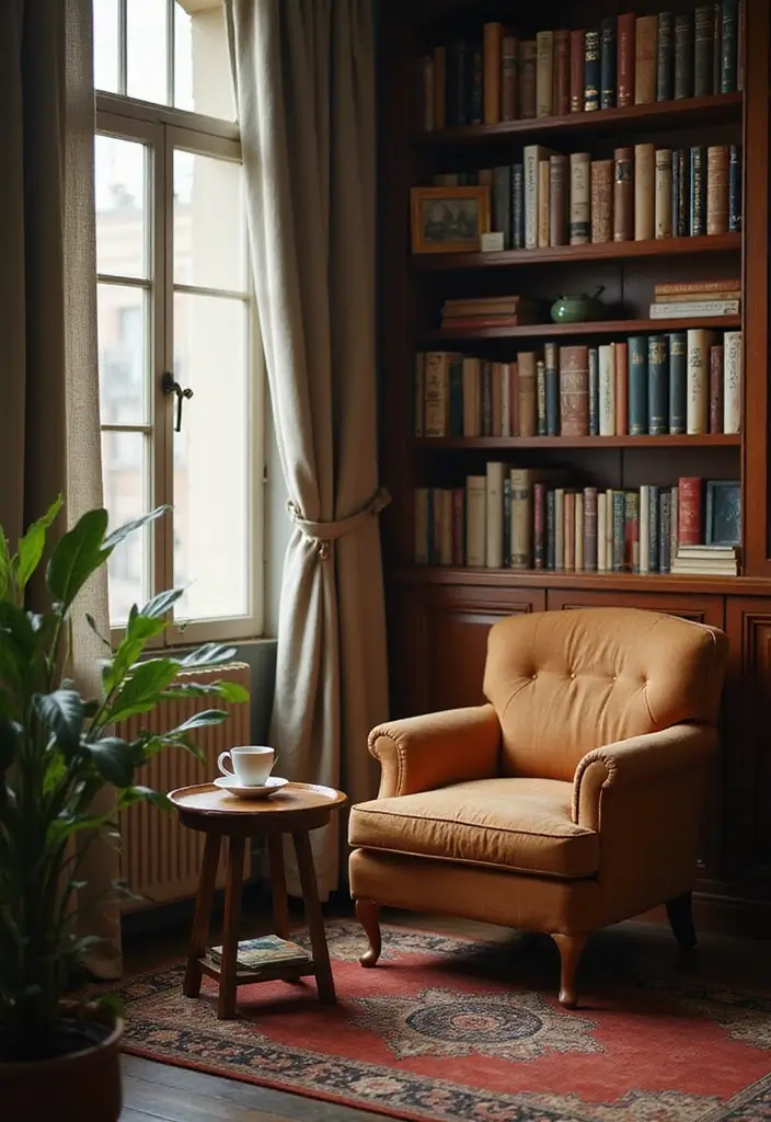 12 Coffee Bar Ideas for Book Lovers (Stylish Home Inspiration) - 9. Coffee & Reading Nook