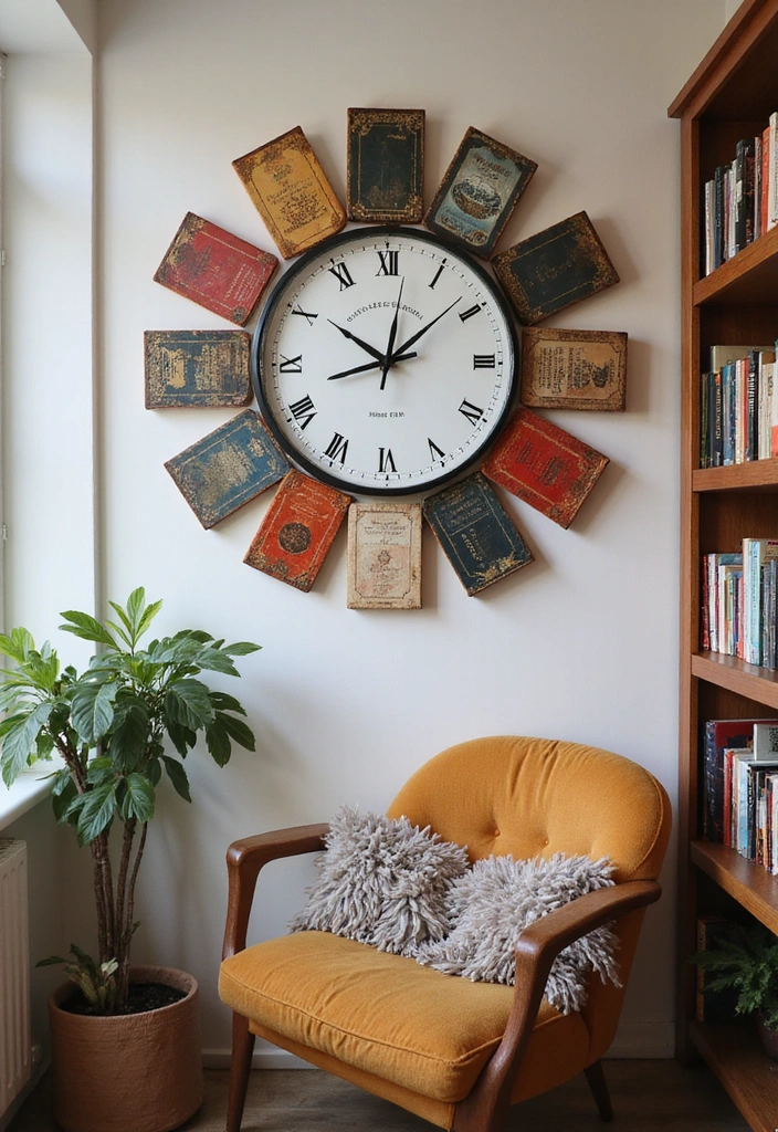 22 Easy Spring DIY Decor Projects for Book Lovers (Get Ready to Craft #18!) - 16. Bookish Wall Clock