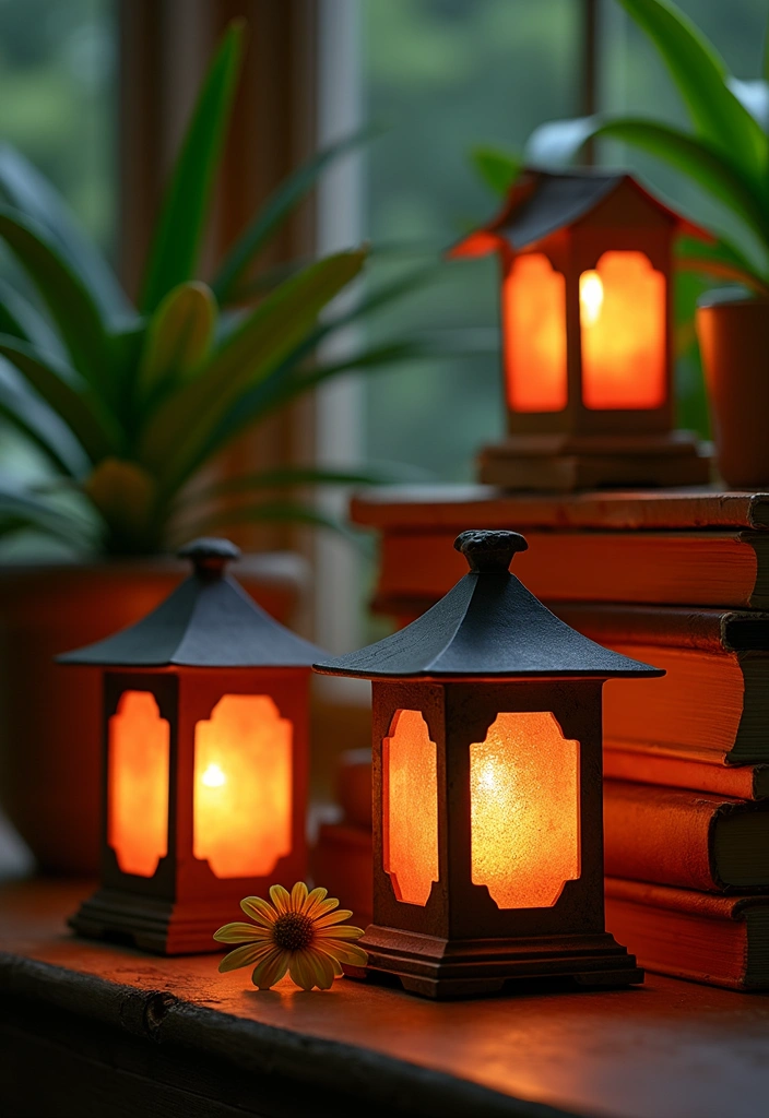 15 DIY Mini Japanese Garden Decor Projects for Book Lovers - 2. Japanese Lantern Candle Holders