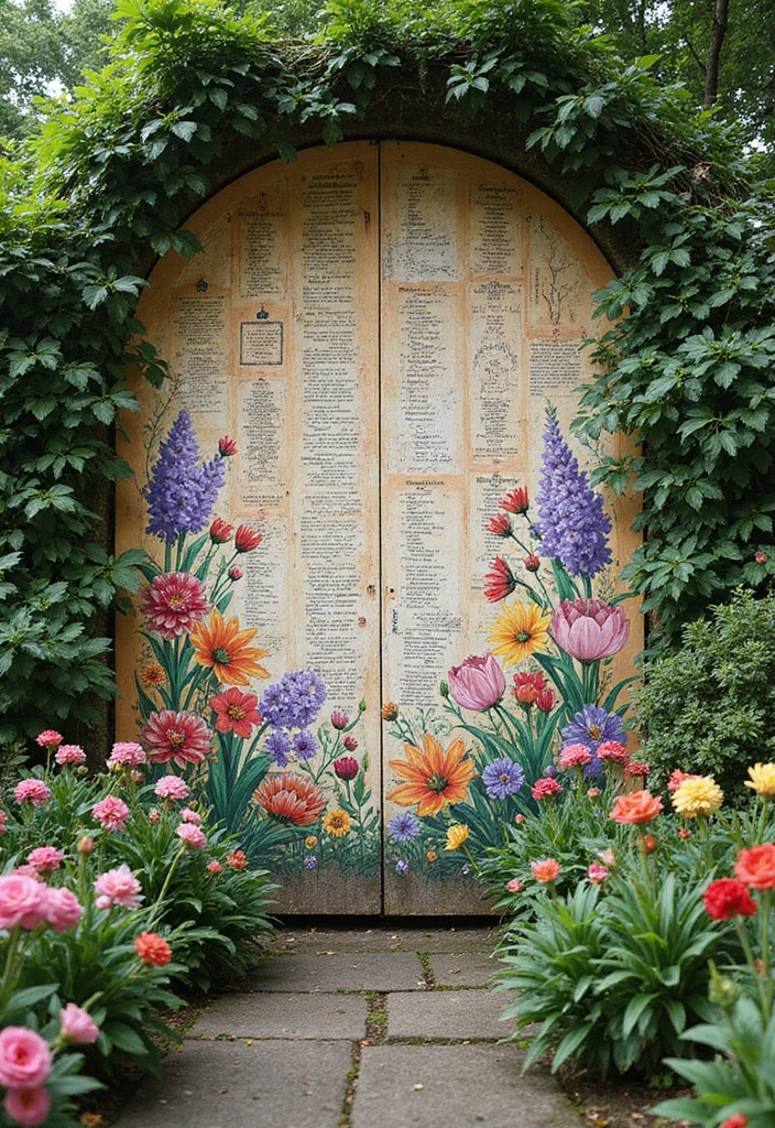 19 DIY Cottagecore Garden Decor Ideas for Book Lovers - 15. Literary Quote Wall