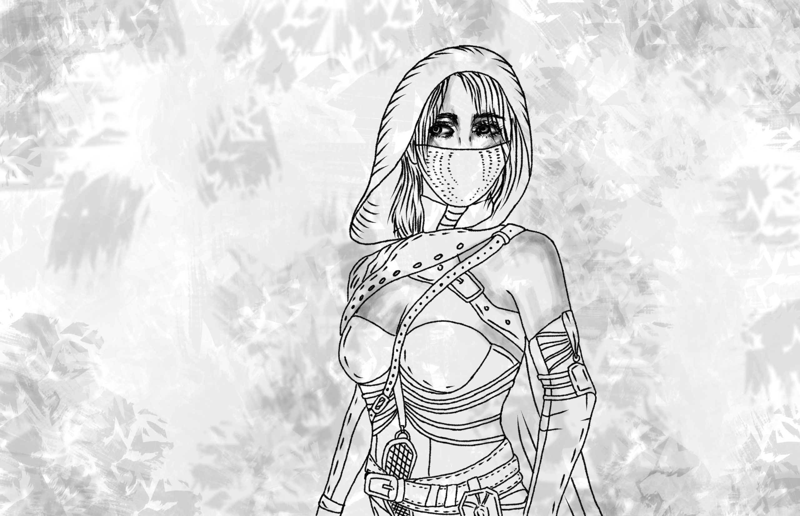 Timelapse fanart drawing of a female thief/rogue