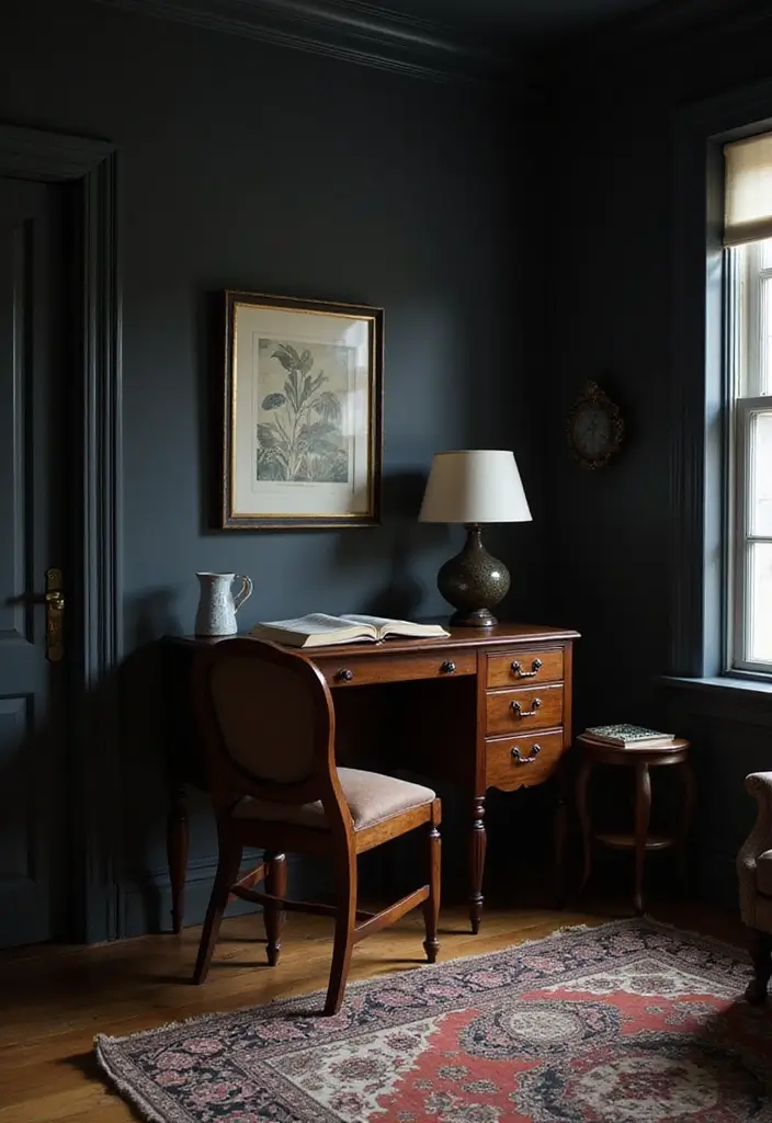 15 Dark Feminine Room Decor Ideas That Will Make Book Lovers Swoon! - 8. Dark Toned Furniture