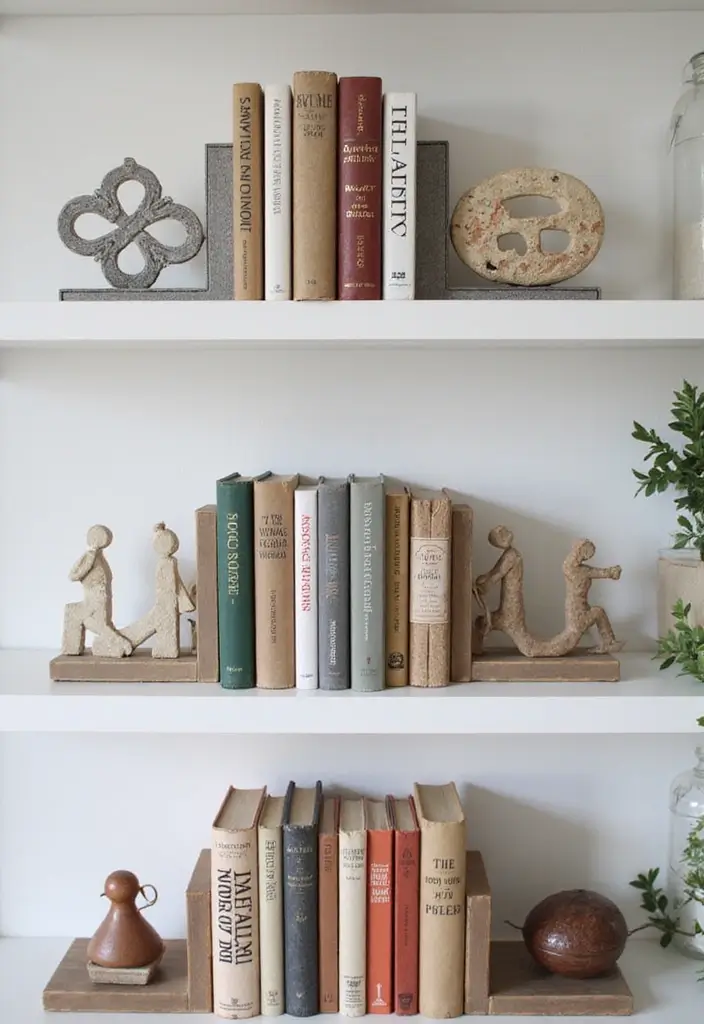 22 Modern Bedroom Decor Ideas for Book Lovers  - 4. Bookends as Decorative Elements