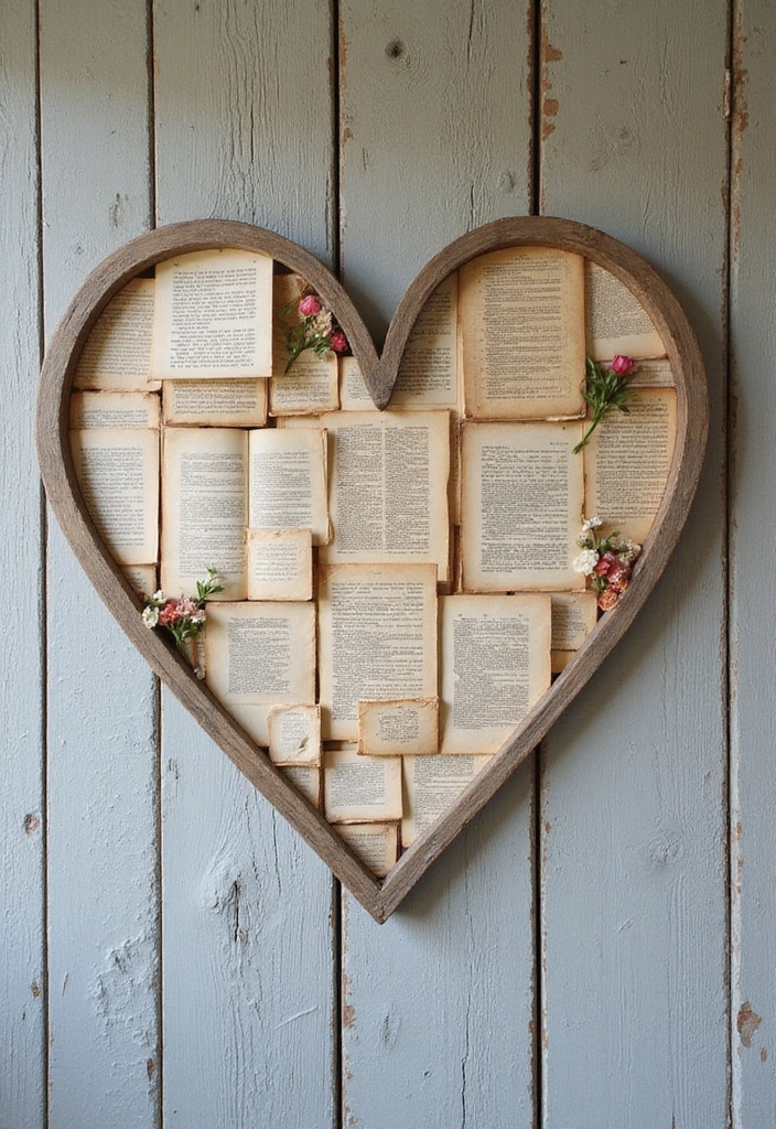 16 Retro Wall Decor Ideas for Book Lovers That Will Inspire Your Next Read! - 4. Book Page Wall Art