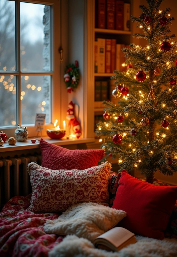 18 Enchanting Christmas Home Decor Ideas Every Book Lover Will Adore! - 4. Cozy Reading Nook