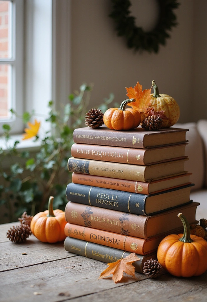 14 Cozy Fall Home Decor Ideas for Book Lovers That Will Transform Your Reading Nook! - 5. Seasonal Book Display