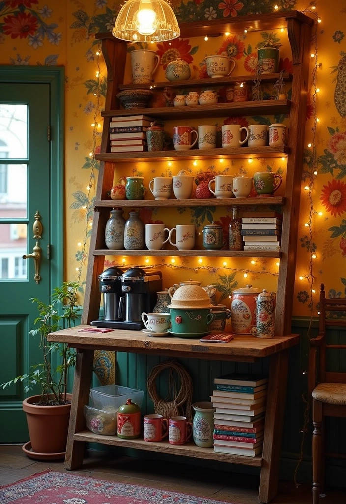 12 Coffee Bar Ideas for Book Lovers (Stylish Home Inspiration) - 1. The Literary Ladder