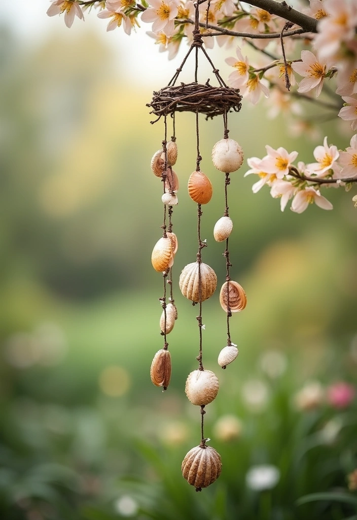 19 DIY Cottagecore Garden Decor Ideas for Book Lovers - 14. Nature-Inspired Wind Chimes