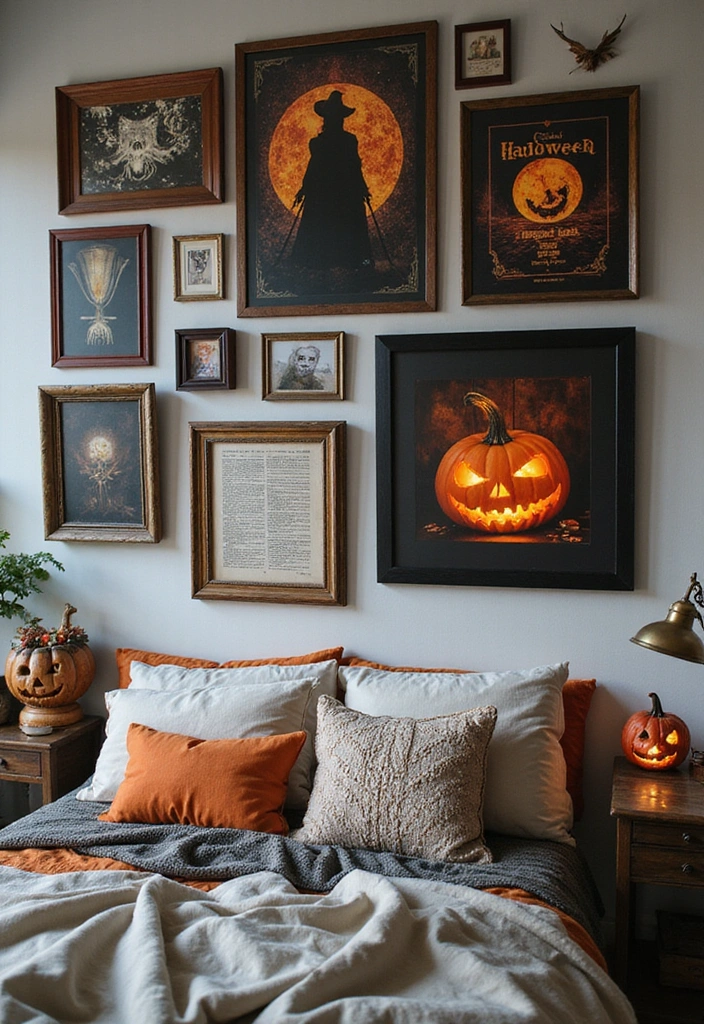 18 Chic Halloween Bedroom Decor Ideas for Book Lovers  - 6. Mysterious Wall Art